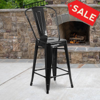 Flash Furniture CH-31320-24GB-BK-GG Metal Bar Stool in Black